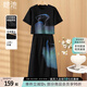 她池時(shí)尚套裝2025夏裝新款女裝印花T恤搭半身裙休閑兩件套