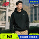 NEW BALANCE NB 男女款黑色舒適寬松刺繡Logo針織長(zhǎng)袖連帽衛(wèi)衣奧萊特價(jià)清倉(cāng) UT21500-BK L U2 身高175cm