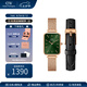 丹尼爾惠靈頓（DanielWellington）dw手表女 復(fù)古小方表石英女士手表歐美腕表 七夕情人節(jié)禮物送女友 方塊小綠表+原裝皮帶套裝