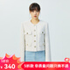 哥弟真的好（GIRDEAR）女裝氣質(zhì)短款金屬扣小香風(fēng)外套女A400711 白 L (4碼)