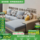 全友家居現(xiàn)代簡約風(fēng)L型布藝沙發(fā)家用客廳科技布轉(zhuǎn)角沙發(fā)家具國家補貼 [熱賣]水藍|布皮沙發(fā)|面料可拆洗|左妃位新 多人位 3.67m