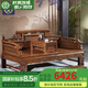 景典 紅木家具 非洲雞翅木(學(xué)名：非洲崖豆木)羅漢床中式榫卯睡塌客廳雕花獅子羅漢榻三件套 獅子羅漢床+炕幾 1.2米以下