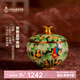 中外琺瑯美術(shù)館銅擺件存錢罐新婚禮物 客廳辦桌面擺件工藝品生日 茶葉罐新年禮物 綠色