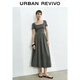 UR2025春季新款女裝休閑簡(jiǎn)約拼接修身短袖連衣裙UWM750025