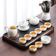 尚言坊功夫茶具整套帶茶盤(pán)輕奢高檔家用辦公羊脂玉白瓷泡茶茶壺茶杯套裝