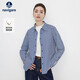 Navigare意大利小帆船女長(cháng)袖襯衫硬挺條紋牛仔布襯衣外套2333045504藍白M
