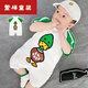 貝貝蟬（BEIBEICHAN）連體衣純棉薄款0-16男女寶寶短袖連體哈衣夏裝爬服新生兒衣服的 綠色 大嘴鴨 90碼 建議19-25斤