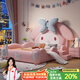 聰影兒童床美樂(lè)蒂女孩女童公主床帶護(hù)欄滑梯床卡通女生床1.5米單人床 床+11cm乳膠棕床墊 1.8*2米