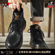 公牛世家馬丁靴男2025年新款高幫大頭機車(chē)皮短靴子男士厚底英倫風(fēng)工裝靴 黑色【四季款單鞋】GN12310Z290 44 （運動(dòng)鞋碼）