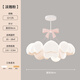 紅品愛家愛心臥室吊燈法式奶油風(fēng)現(xiàn)代簡約溫馨浪漫女孩公主兒童房間燈具 蝴蝶結(jié)款/12+2/直徑58CM三色光