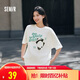 森馬短袖T恤女中長款可愛熊貓印花夏寬松顯瘦上衣101324100068