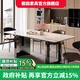 楒森（sisen）意式極簡(jiǎn)巖板餐桌長(zhǎng)方形現(xiàn)代簡(jiǎn)約小戶型家用餐桌椅組合不銹鋼飯桌 百達(dá)翡麗（帶全托底板） 1.6米一桌4椅