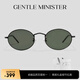 GENTLE MINISTERGM墨鏡玫瑰的故事黃亦玫同款男女復古橢圓框β鈦太陽(yáng)眼鏡防紫外線(xiàn) β鈦-黑框|高清尼龍片-墨綠