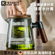 酷蟲 KUSECT德國飄逸杯泡茶壺新款泡茶分離杯玻璃茶壺泡茶家用全玻璃內(nèi)膽茶具 【胡桃木】透明 750ml