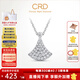 CRD克徠帝【現(xiàn)貨閃發(fā)】銀杏葉鉆石項鏈單吊墜新款鎖骨鏈生日禮物訂婚 【K01028】鉑金 共約8分+贈銀項鏈