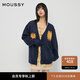 moussy 新品韓系氛圍感V領(lǐng)太陽(yáng)花針織開(kāi)衫028HAA70-2111 145花紋海軍藍(lán) 均碼 00020/F