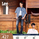 Lee【張凌赫代言】涼涼褲25夏新726中腰直筒丹寧回潮男輕薄牛仔褲 深藍(lán)色 32