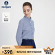 Navigare意大利小帆船女士長(zhǎng)袖襯衫寬松版立領(lǐng)襯衣2333043502 藍(lán)/白 L 