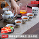 景德鎮(zhèn)官方陶瓷茶具套裝辦公室泡茶壺茶杯整套茶道高檔喬遷之喜搬家禮物 千里江山茶壺套組 10頭