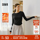 森馬（Semir）長袖T恤女短款小心機(jī)顯瘦緊身2025發(fā)熱抓毛純色冬裝109725101010