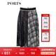 PORTS寶姿春夏新品半身裙百褶裙LM8S028MPT031 黑色印花 M (6)