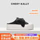 CHERY KALLY包頭半拖鞋女2025新款潮流夏季外穿真皮百搭女鞋 隕石黑 37 (235mm)