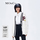 MO&Co.毛衣外套秋冬復(fù)古學(xué)院風(fēng)毛絨章仔絞花肌理含酒紅摩安珂 米白色 S