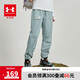 安德瑪（Under Armour）兒童休閑長褲春季女男童舒適梭織長褲251123367 深灰綠 170cm 