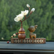思懷一路平安汽車(chē)號碼牌擺件高檔香薰可愛(ài)小鹿治愈系車(chē)載中控臺擺件 綠檀鹿+葫蘆+玉蘭花+停車(chē)牌+精油