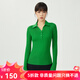 哥弟真的好（GIRDEAR）女裝紐扣坑條POLO領(lǐng)純羊毛針織衫女A301002 青草綠 M (3碼)