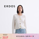 ERDOS 25春夏圓領(lǐng)小香針織開衫立體撞色花朵紐扣女上衣羊絨衫 白 L 170/88A