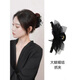 伊黛兒春夏蝴蝶結(jié)女后腦勺盤發(fā)抓夾發(fā)夾子黑色2025網(wǎng)紅新款鯊魚夾大號 F1906蕾絲蝴蝶抓夾【黑色】
