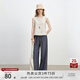 自巧小個子波嬉度假風(fēng)復(fù)古條紋背心女2025夏季新款亞麻無袖上衣 藍白條 XS （2碼）