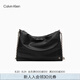 Calvin Klein【七夕禮物】通勤斜挎包鏈條包包字母CK女包單肩包枕頭包DH3575 001-太空黑 OS