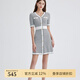 SCOFIELD【小香風(fēng)】女裝法式優(yōu)雅復(fù)古撞色V領(lǐng)針織連衣裙夏新款 黑色 L 170