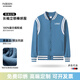 花國衫棒球服定制印logo字秋冬長(cháng)袖外套工作服加絨班服diy企業(yè)長(cháng)袖訂制 國潮款棒球服—霧霾藍 L