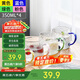 唯銘諾（WEIMINGNUO）錘紋玻璃杯家用泡茶杯耐熱加厚喝水杯帶把啤酒杯子套裝 四色350ML