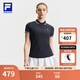 FILA 斐樂官方女子針織短袖POLO衫2025夏季新款網(wǎng)球運動防曬上衣 RD寶藍(lán)-NV XL 175/92A/XL