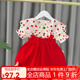 鸞雀翔一周歲女寶寶夏裝生日禮服套裝2歲女童網(wǎng)紅棉質(zhì)時(shí)髦兩件套洋氣連衣裙6個(gè)月嬰幼兒童夏季可愛背帶套裙 紅色 90碼 建議身高80-90 體重20-24斤