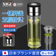 XKJ日本一鍵開蓋水杯男士杯子雙層玻璃杯泡茶杯茶水分離高檔高顏值 【一鍵速開】+【泡茶高網(wǎng)】  500ml 1只 送禮盒