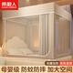 南極人防摔蚊帳架1.8x2米家用臥室遮光床簾免安裝u型蚊帳1.5x2米帶圍欄 奶油黃【簡易自連接支架】 適用1.8m床-寬180x長200x高170cm