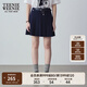 Teenie Weenie小熊女裝簡(jiǎn)約休閑夏季高腰百褶短裙A字短裙半身裙時(shí)尚 藏青色 165/M