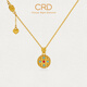 CRD克徠帝黃金項鏈圓滿(mǎn)花絲足金999鏈墜紅藍鎏彩古法空心節日禮物 足金套鏈 HX00452 6.4g