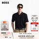 BOSS博斯【七夕節(jié)禮物】【100%棉】男士2025夏款徽標印花棉質(zhì) Polo 衫 001-黑色 M