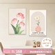 貓九醬北歐餐廳裝飾畫現(xiàn)代簡約客廳墻面掛畫創(chuàng)意花卉飯廳餐桌背景墻壁畫
