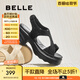 百麗（Belle）滿天星閃耀水鉆休閑涼鞋女2025夏新厚底增高涼鞋B2666BL5 黑色 36 (230mm)