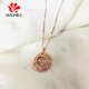 DOLP新款輕奢18k金玫瑰金項鏈轉(zhuǎn)動旋風(fēng)雪花吊墜女時來運轉(zhuǎn)彩金感 圓形玫瑰金轉(zhuǎn)動吊墜雪花項鏈