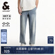 杰克·瓊斯（JACK&JONES）男裝夏季logo貼布松緊抽繩日常寬松廓形牛仔褲長(cháng)褲男款225132061 E40淺牛仔藍 常規 32 175 W32/L32