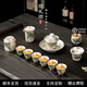 窯禮道高端純手工999鎏銀茶具套裝功夫蓋碗整套高檔禮盒裝喬遷節(jié)日送禮 鎏銀茶具套裝青龍 12件 禮盒裝