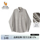William fox&sons威廉?？怂?定制色紡提花魚骨紋面料小狐貍長(zhǎng)袖襯衫 藍(lán)條紋 L